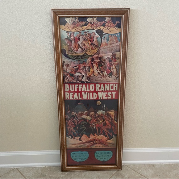 Art | Buffalo Ranch Real Wild West Native American Lithograph Poster ...